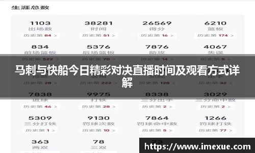 马刺与快船今日精彩对决直播时间及观看方式详解